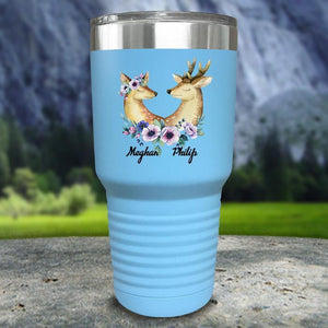 Buck and Doe Personalized Color Printed Tumblers Tumbler Nocturnal Coatings 30oz Tumbler Light Blue 