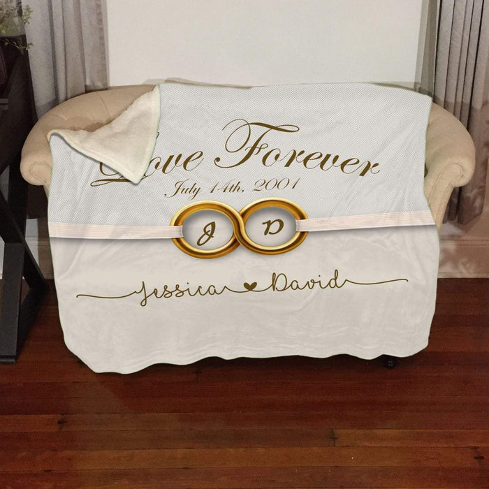 Love Forever Infinity Personalized Sherpa Blanket Blankets Lemons Are Blue 