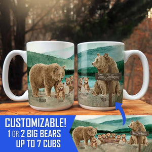 perssonalized mama bear mug - mama papa bear mug set 15 oz ceramic coffee mug