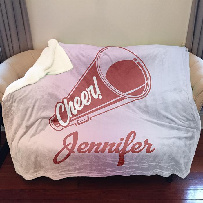 Cheerleader Personalized Sherpa Blanket Blankets Lemons Are Blue 50x60 Maroon 