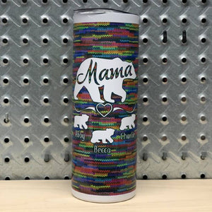 Mama Bear Personalized Sublimated Printed Tumbler