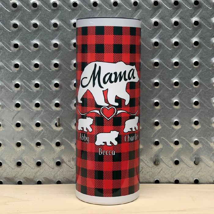 Mama Bear Personalized Sublimated Printed Tumbler