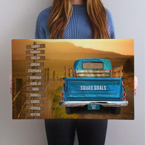 Vintage Truck Personalized Name Sign Canvas Custom Wall Art