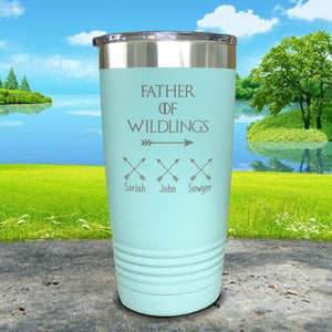 Father Of Wildlings (CUSTOM) With Child's Name Engraved Tumblers Tumbler ZLAZER 20oz Tumbler Mint 