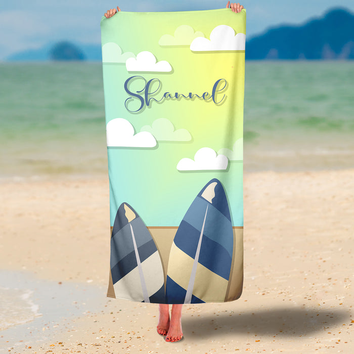 Personalized Surfboards Premium Beach/Pool Towel