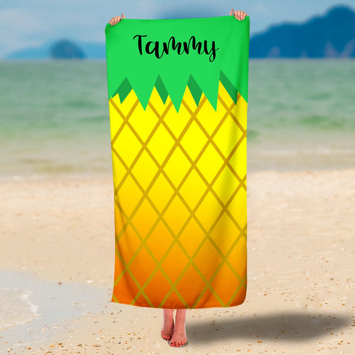 Personalized Pineapple Fruit Premium Beach/Pool Towel