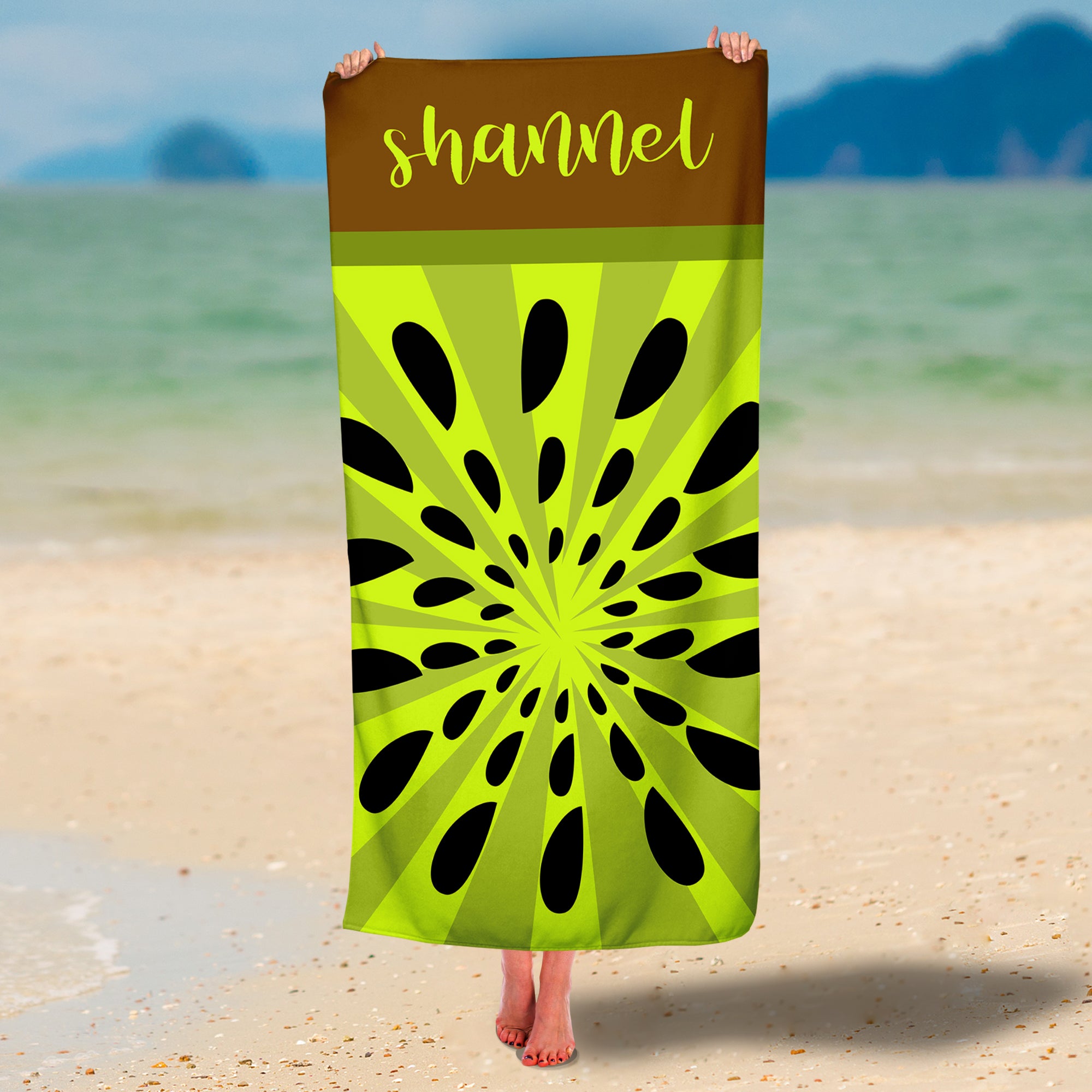 Personalized Kiwi Fruit Premium Beach/Pool Towel