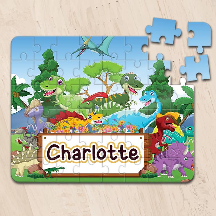 Personalized Jigsaw Puzzles - Dino Collections with Kid's Name