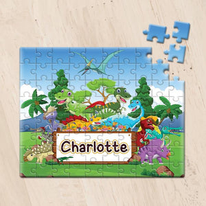 Personalized Jigsaw Puzzles - Dino Collections with Kid's Name