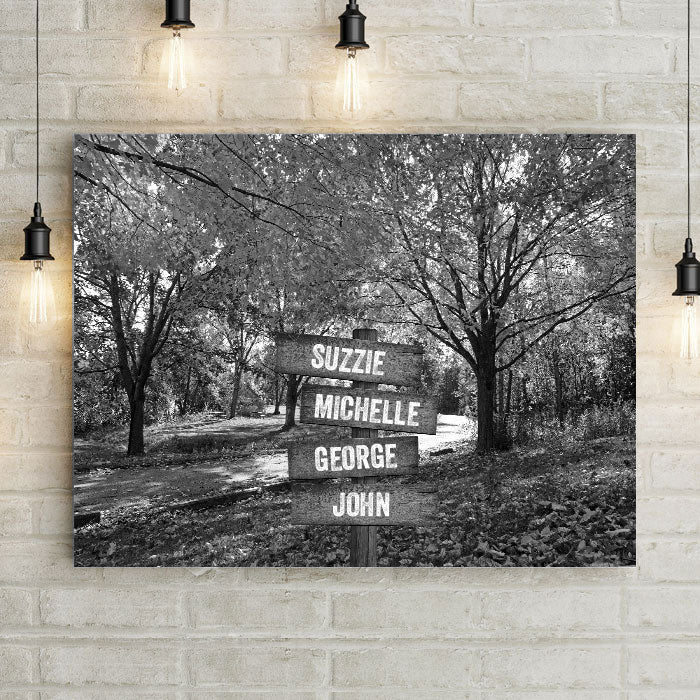 Personalized Autumn Leaves Premium Canvas