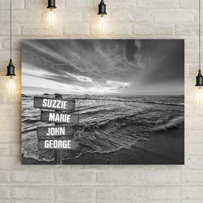 Personalized Sunset Shore Premium Canvas