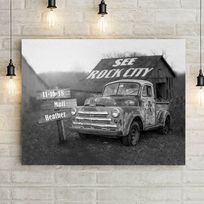 Rock City Personalized B&W Premium Canvas