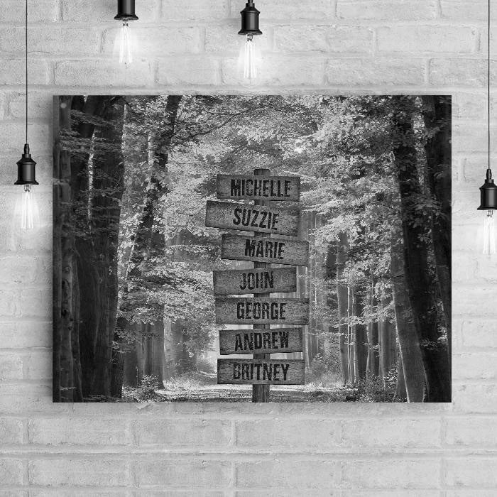 Personalized Nature Path B&W Premium Canvas