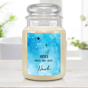 Zodiac Sign Personalized Candle