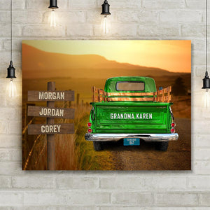 Vintage Truck Personalized Name Sign Canvas Custom Wall Art
