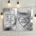 Mothers Love will never end, It is there from beginning to end quote on carved tree personalized with family names. Black and white wall decor for mom.