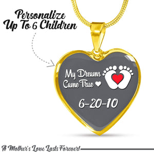 Personalized Mom Dreams Came True Premium Necklaces Jewelry Lemons Are Blue Heart Necklace Gold 