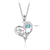 Heart Shaped Mom Necklace Personalized with 1 Engraved Names and 1 Birthstone