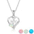 Fire Opal, Blue Magic Topaz, or Pink Opal Heart Shaped Mother's Pendant Necklace