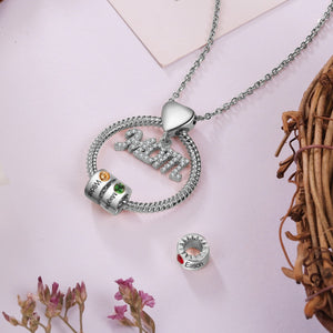 Personalized Rhodium Plated MOM Necklace