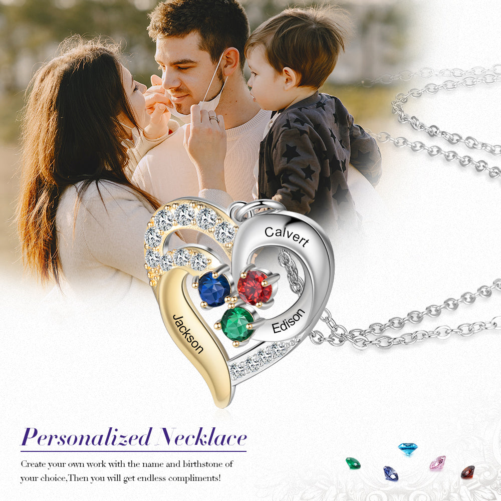 Engraved necklace store birthstone