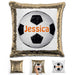 Soccer Personalized Magic Sequin Pillow Pillow GLAM Gold Orange 