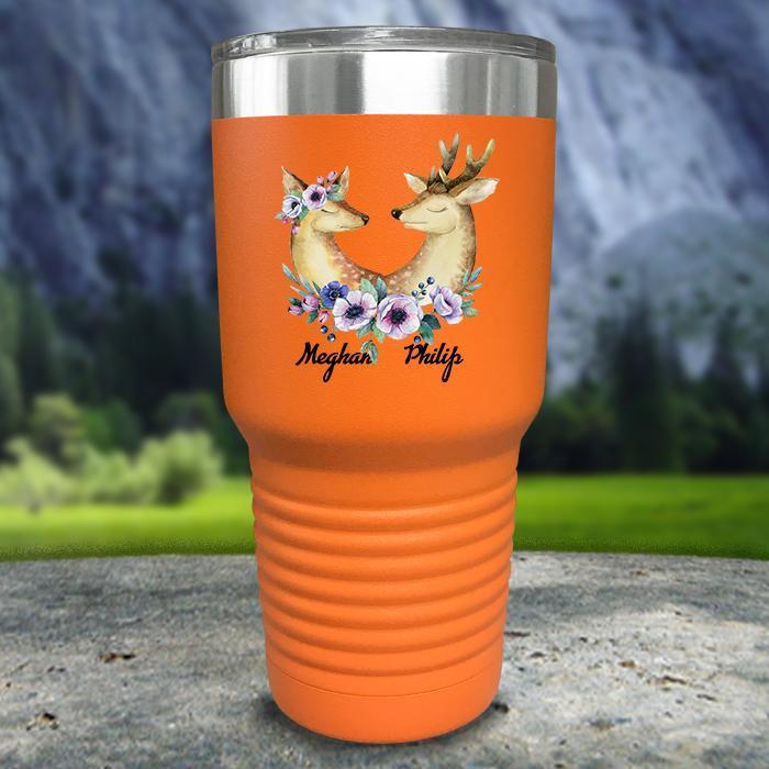 Buck and Doe Personalized Color Printed Tumblers Tumbler Nocturnal Coatings 30oz Tumbler Orange 