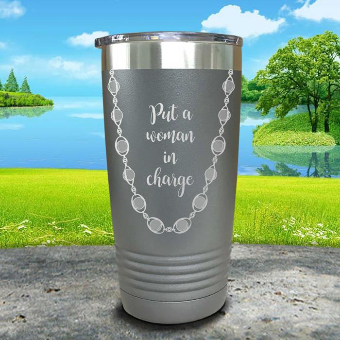 Put A Woman In Charge Engraved Pearl Necklace Tumbler