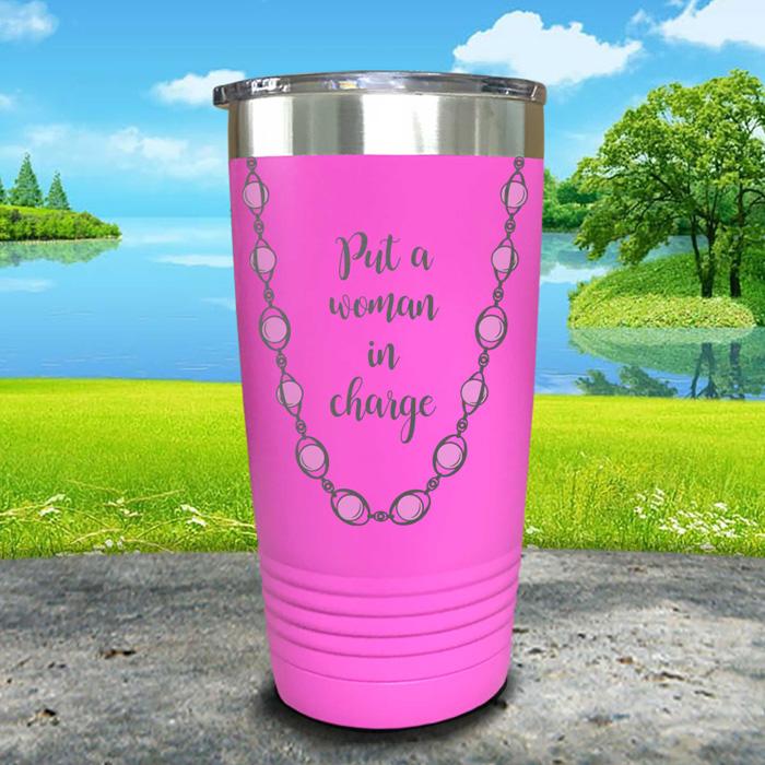 Put A Woman In Charge Engraved Pearl Necklace Tumbler