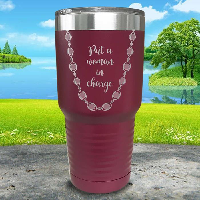 Put A Woman In Charge Engraved Pearl Necklace Tumbler