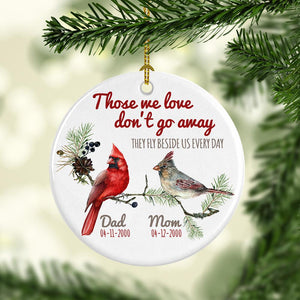 personalized cardinal memorial ornament for mom and dad christmas in memory ornament ceramic red cardinal male and female cardinal pair