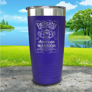 Firefighter Warrior Personalized Engraved Tumbler