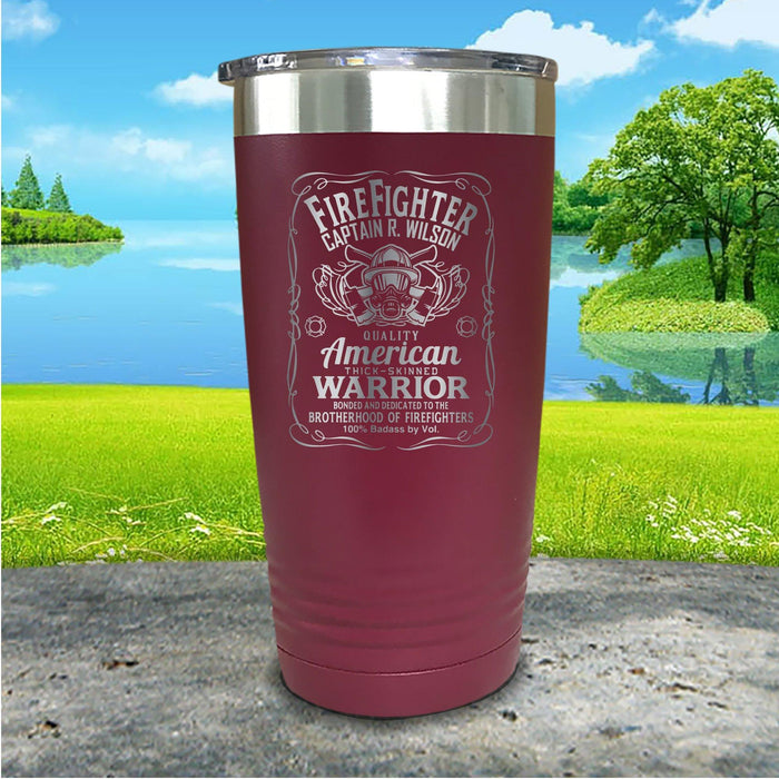 Firefighter Warrior Personalized Engraved Tumbler