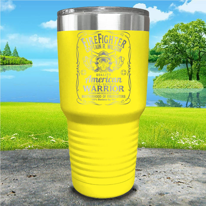 Firefighter Warrior Personalized Engraved Tumbler