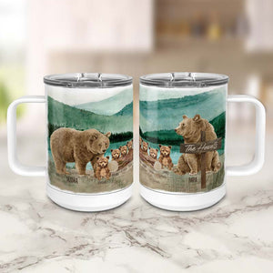 personalized mama bear papa bear mug set insulated coffee cup tumbler with lid custom mama bear mug