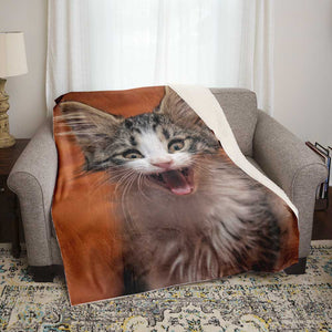 personalized photo blanket with pet - custom photo blanket with pet picture