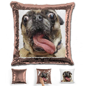 Pet Photo Personalized Magic Sequin Pillow Pillow GLAM Rose Gold 
