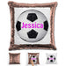 Soccer Personalized Magic Sequin Pillow Pillow GLAM Rose Gold Pink 