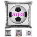 Soccer Personalized Magic Sequin Pillow Pillow GLAM Silver Pink 