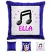 Music Note Personalized Magic Sequin Pillow Pillow GLAM Blue Pink 