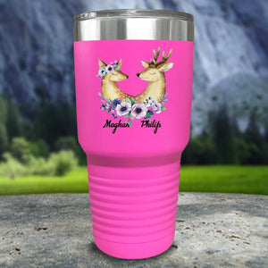 Buck and Doe Personalized Color Printed Tumblers Tumbler Nocturnal Coatings 30oz Tumbler Pink 