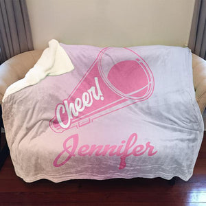 Cheerleader Personalized Sherpa Blanket Blankets Lemons Are Blue 50x60 Pink 