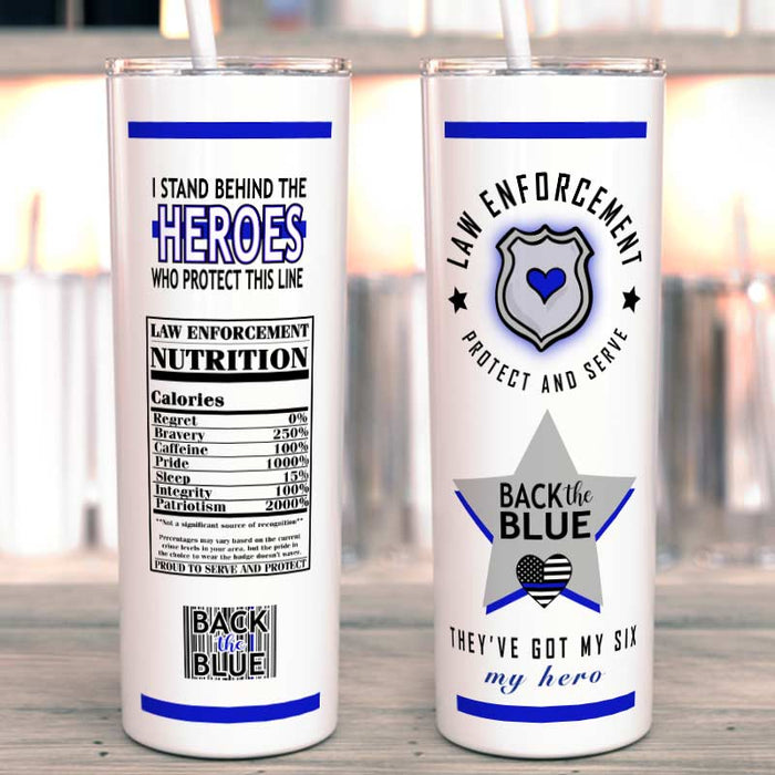 Law Enforcement Claw Back the Blue Thin Blue Line Insulated Stainless Steel Tumbler