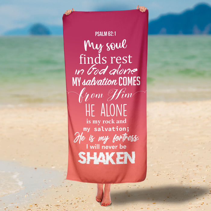 Psalm 62:1 Premium Beach/Pool Towel