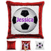 Soccer Personalized Magic Sequin Pillow Pillow GLAM Red Purple 