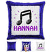 Music Note Personalized Magic Sequin Pillow Pillow GLAM Blue Purple 