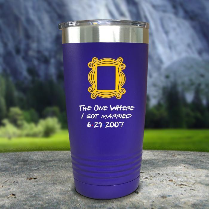 The One Where I Got Married Color Printed Tumblers Tumbler ZLAZER 20oz Tumbler Purple 