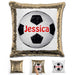 Soccer Personalized Magic Sequin Pillow Pillow GLAM Gold Red 