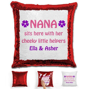 Grandma Personalized Magic Sequin Pillow Pillow GLAM Red 