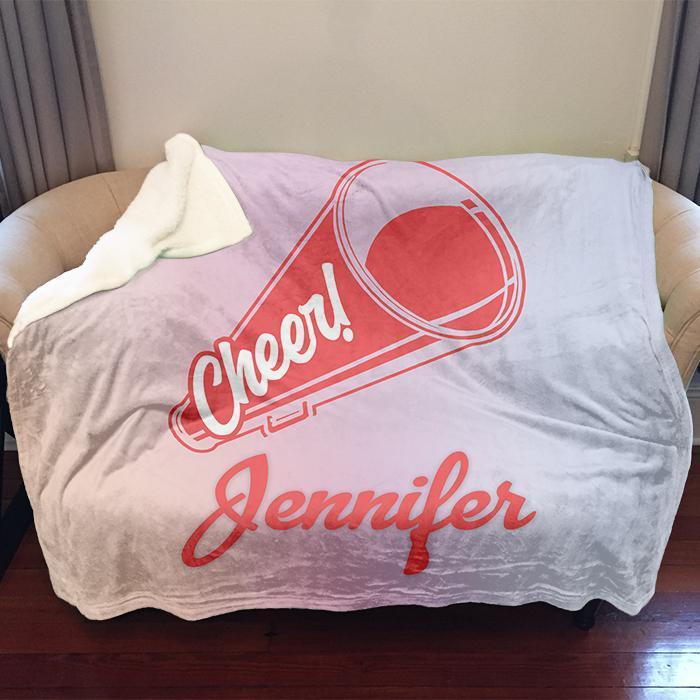 Cheerleader Personalized Sherpa Blanket Blankets Lemons Are Blue 50x60 Red 